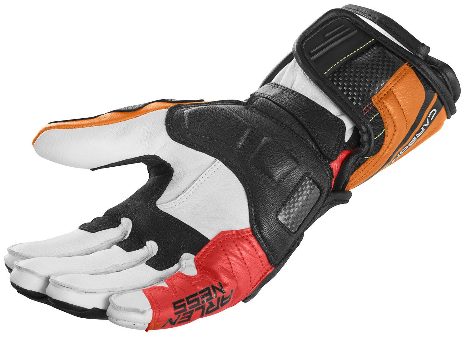 Motorradhandschuhe Arlen Ness Black/White/Orange Motorradhandschuhe RG-X