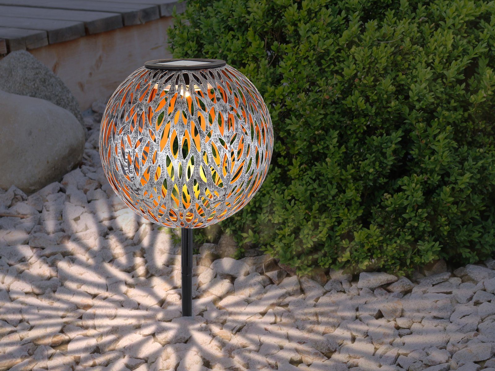 GLOBO LIGHTING LED Solarleuchte, LED fest integriert, Warmweiß, 3er Set Leuchtkugeln Garten-kugeln Solarlicht Ideen Gartenbeleuchtung