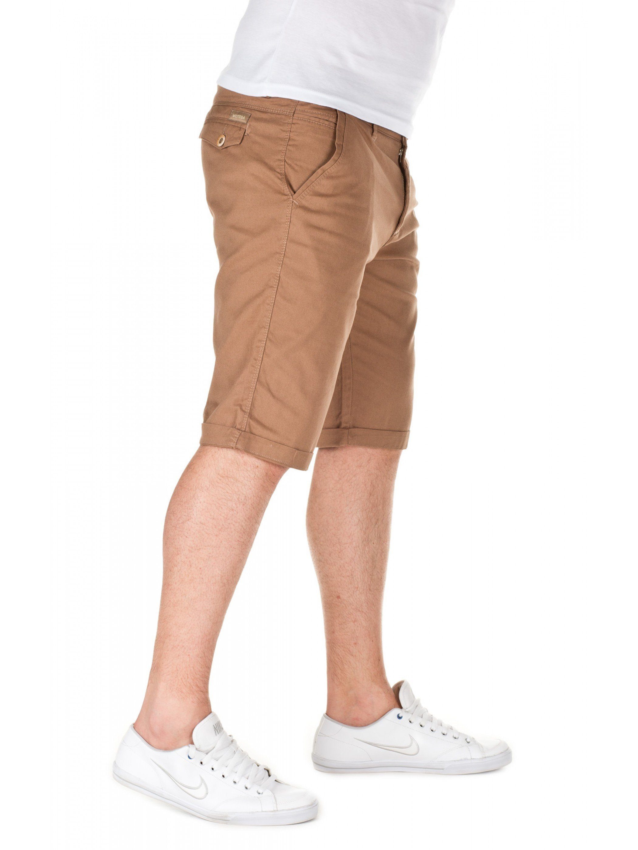 Chino 2000) - Shorts WOTEGA Alex WOTEGA in Braun Unifarbe shorts (camel