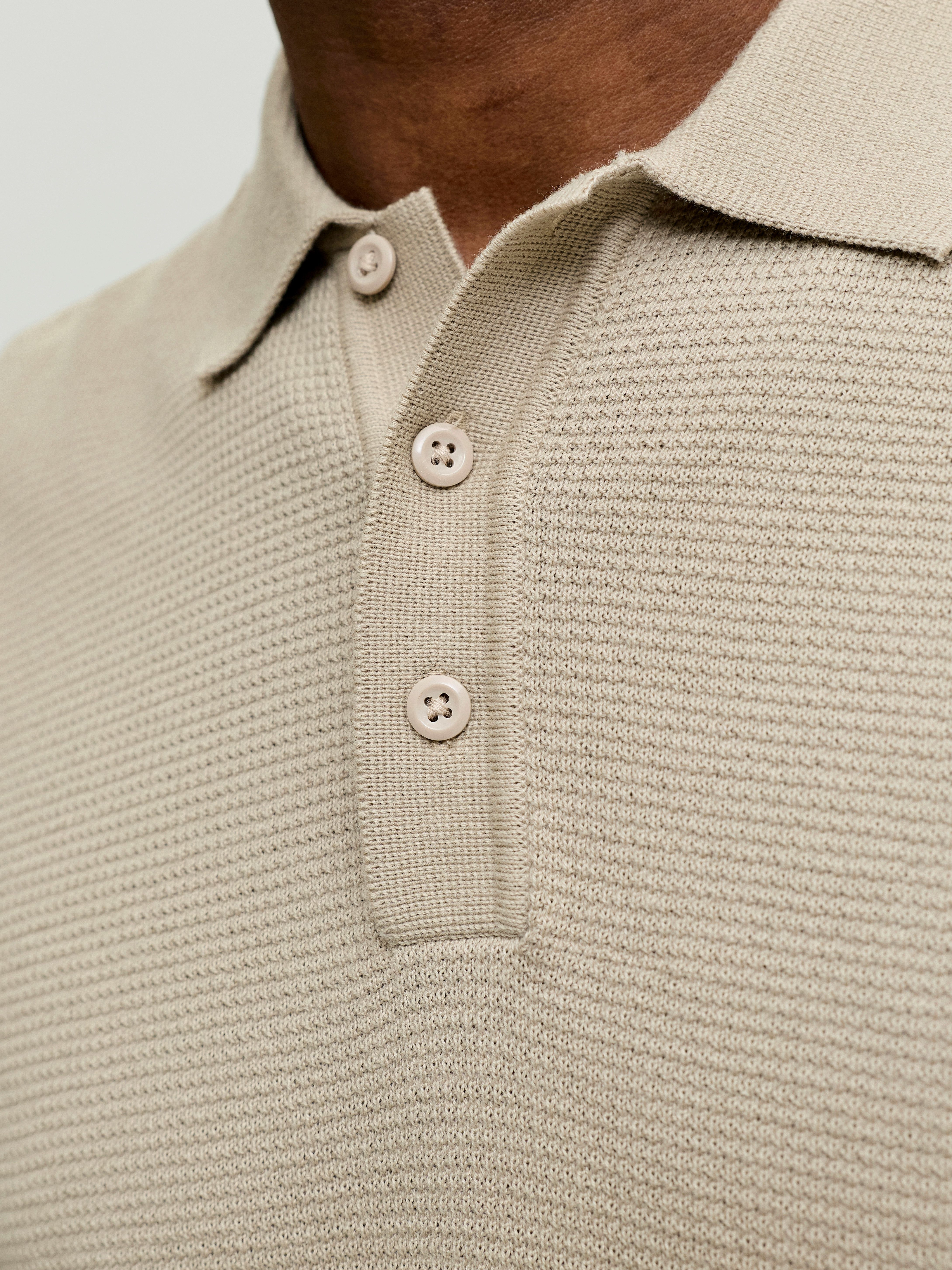 Jack & Jones Polokragenpullover JJEAUSTIN KNIT LS POLO SN Baumwollmischung, regular fit – Bild 3 von 5