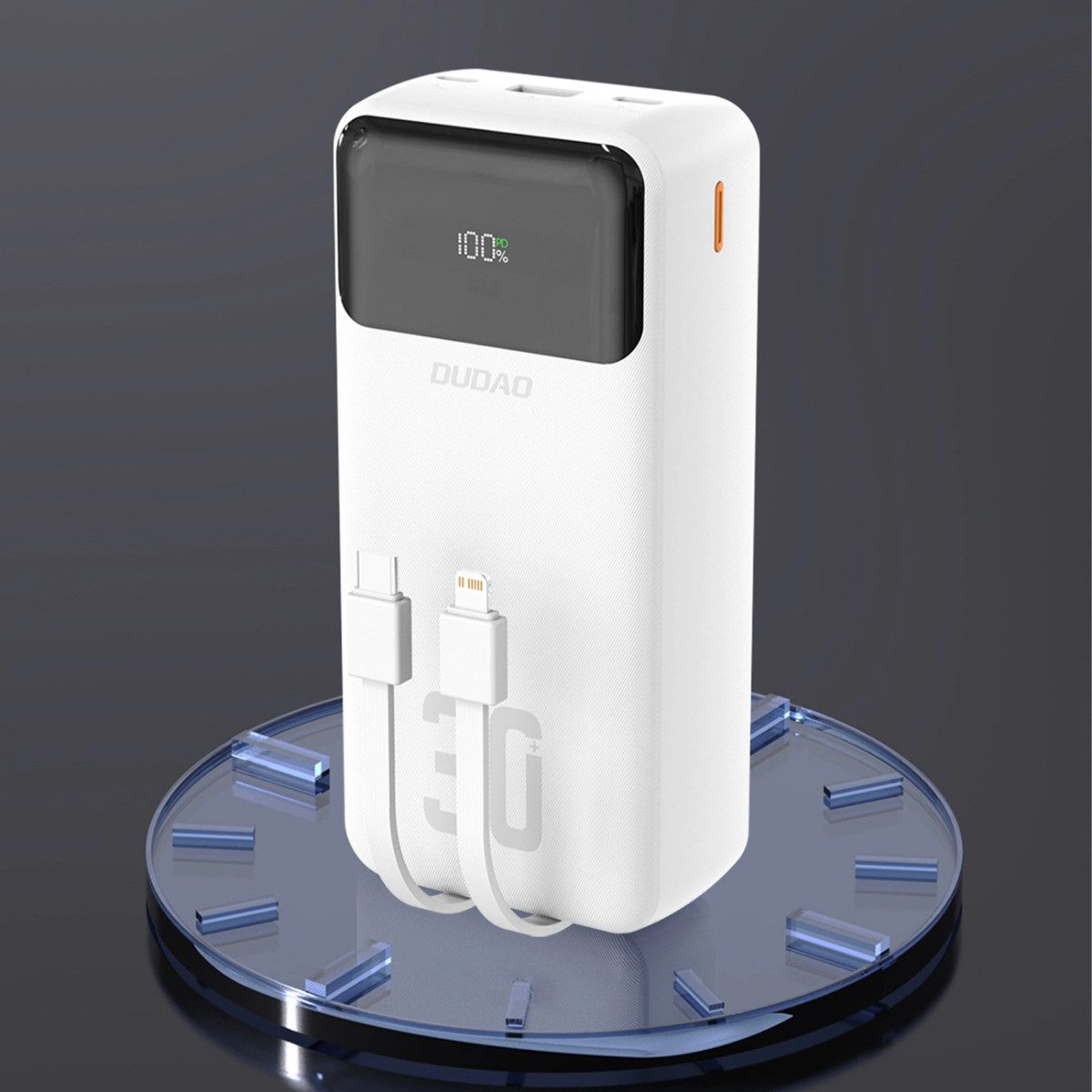 Dudao Dudao K15MAX 30000mAh PD 22.5W Powerbank mit integrierten Kabeln Powerbank Powerbank 30.000 mAh (5 V, 9 V, 12 V, 15 V V), 22,5 W PD & QC Schnellladung, 30000 mAh Kapazität