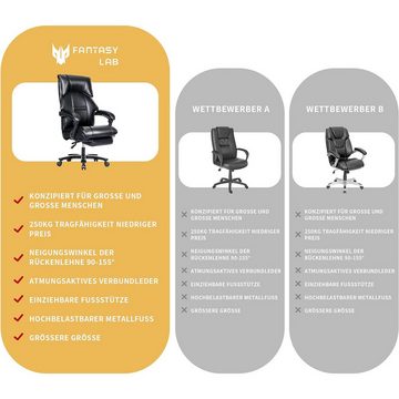 XDeer Bürostuhl Bürostuhl Chefsessel mit Fußstütze hoher Rückenlehne, und gepolsterter Verbindungsarmlehne Drehstuhl Gaming-Stuhl