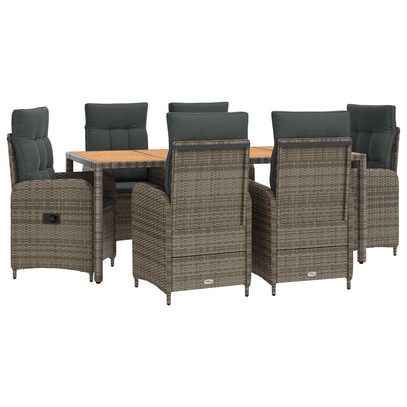 Gartenlounge-Set Outdoortisch-Set 7 stk. Hellgrau und Dunkelgrau