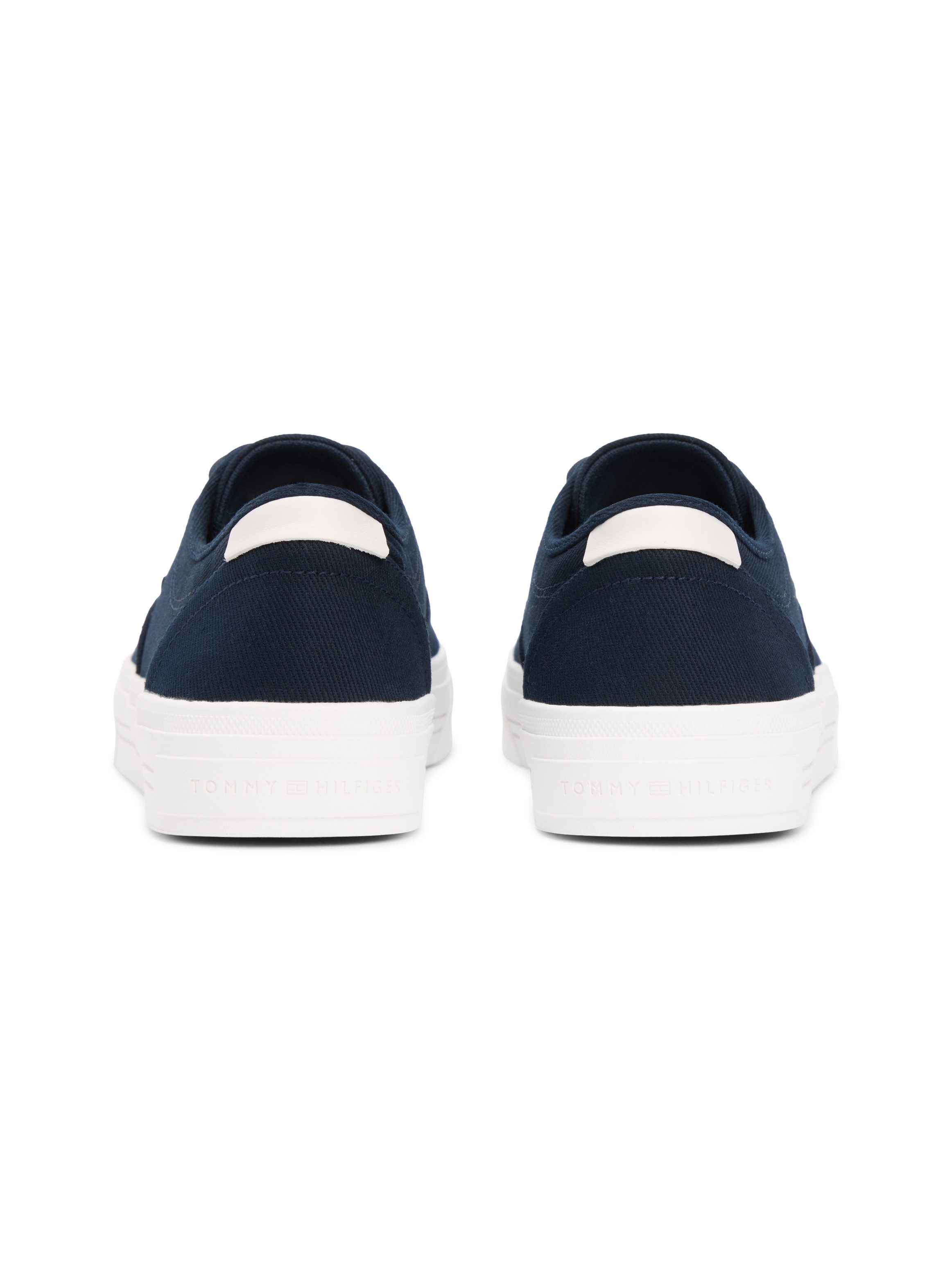 Tommy Hilfiger TH VULC CUP CVS Sneaker Freizeitschuh, Halbschuh, Schnürschuh mit Kontrastbesatz an der Ferse