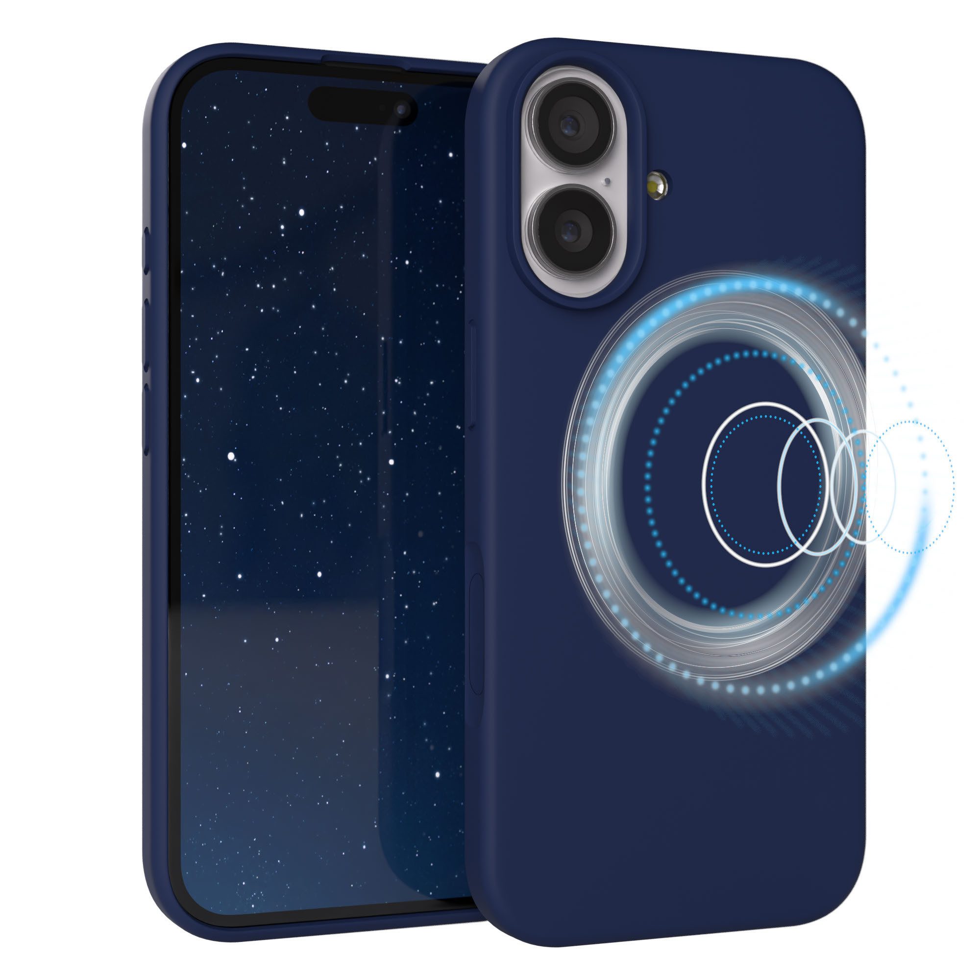 EAZY CASE Handyhülle für Apple iPhone 17 Hülle Silikon 6,3 Zoll, Bumper Case MagSafe Matt Slimcover Silikonschutzhülle elastisch Blau