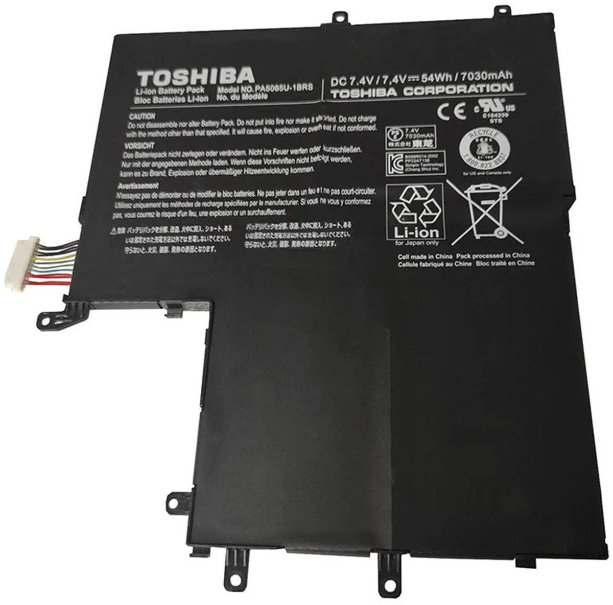 Toshiba Akku für Toshiba PA5065U-1BRS Li-Pol 7,4 Volt 7030 mAh schwarz Laptop-Akku 7030 mAh (7.4 V)