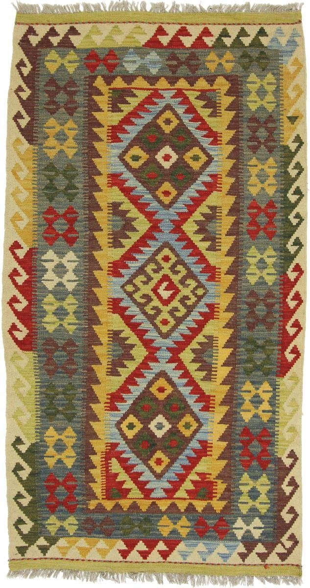 Orientteppich Kelim Afghan 106x196 Handgewebter Orientteppich Läufer, Nain Trading, rechteckig, Höhe: 3 mm