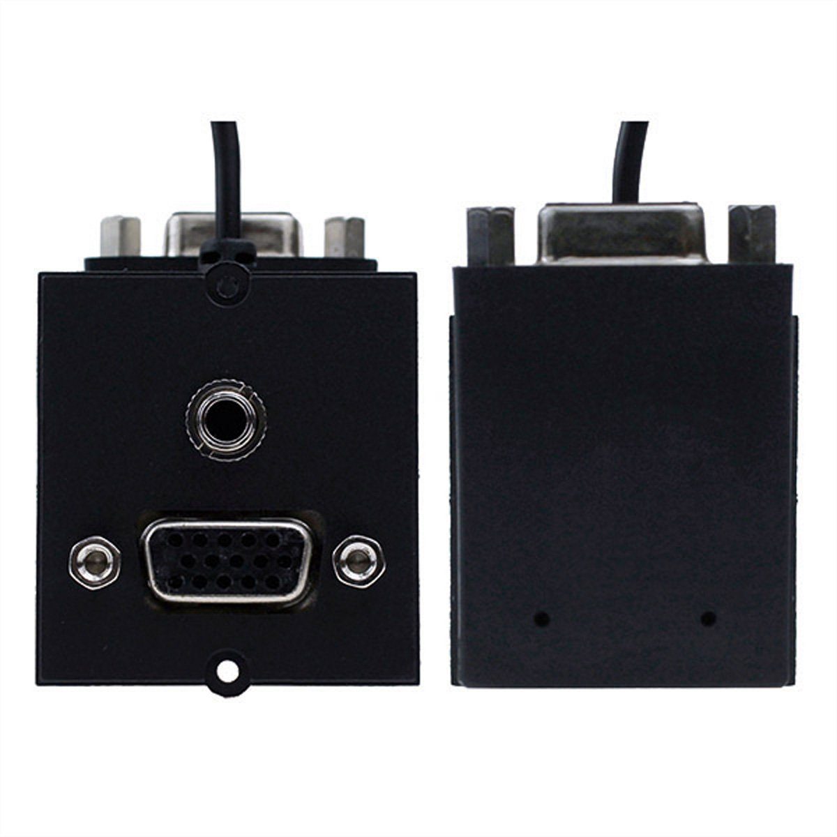 Bachmann Rahmen 1xVGA+Klinke Stromadapter, 90° Abgang seitlich, 917.058