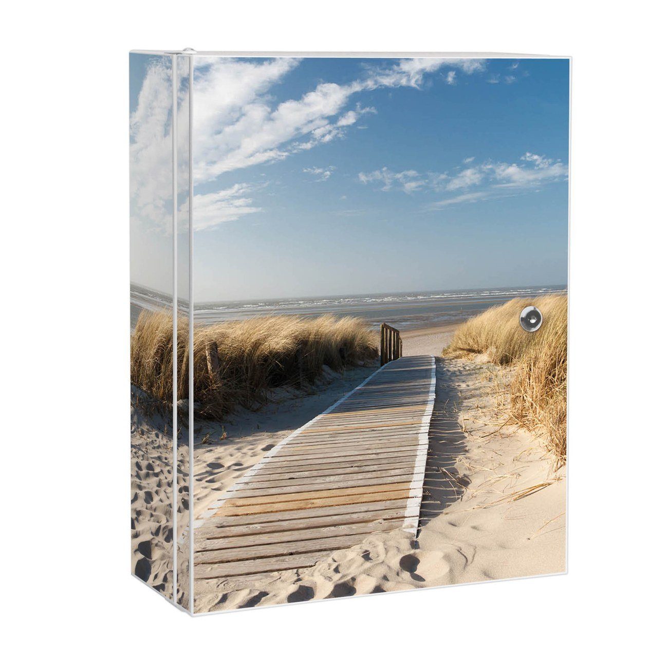 banjado Medizinschrank Stahl Dünen (abschließbar, 3 große und 2 kleine Fächer) 35 x 46 x 15cm