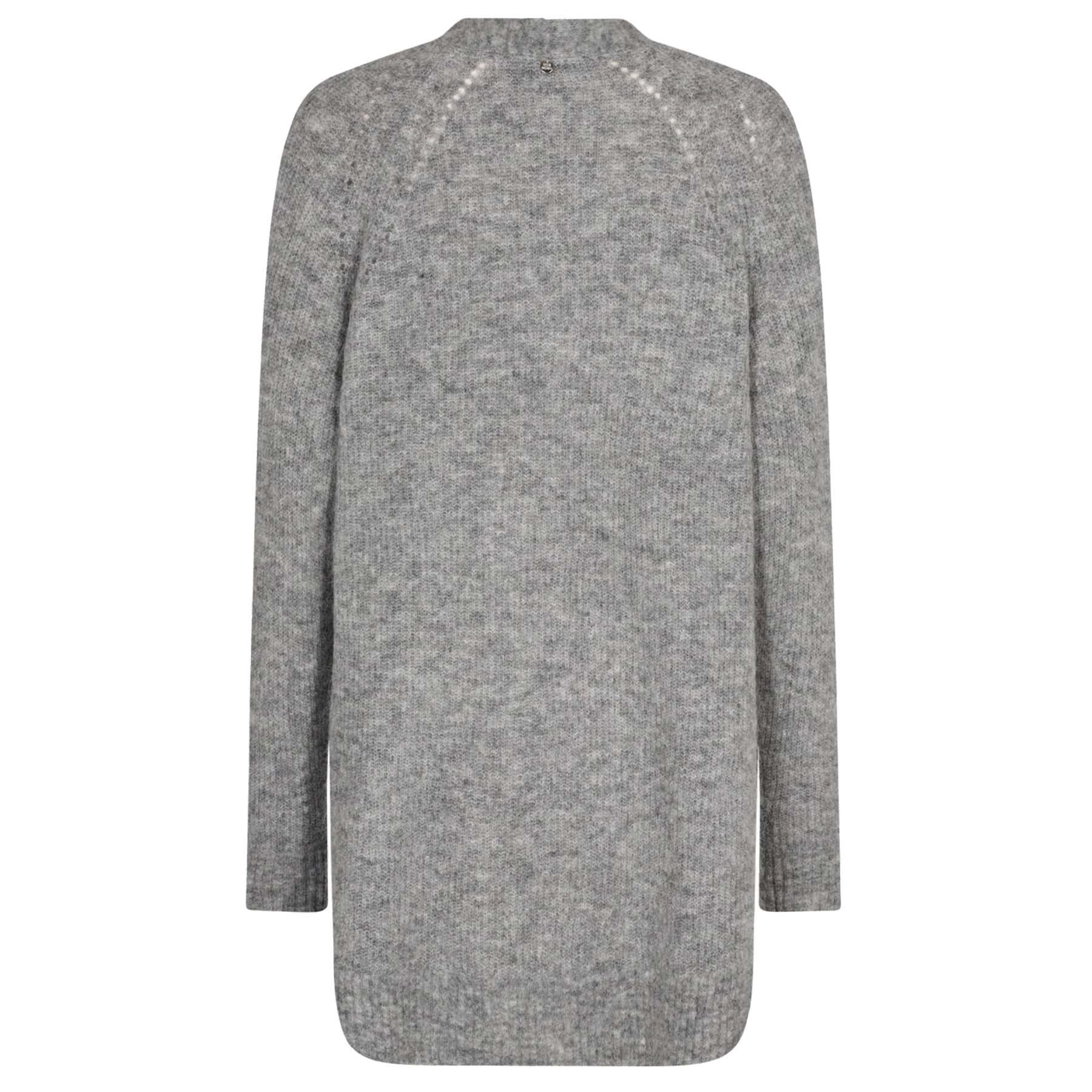Mos Mosh Cardigan MOS MOSH Cardigan THORA LONG mit Alpaka - Grey Melange