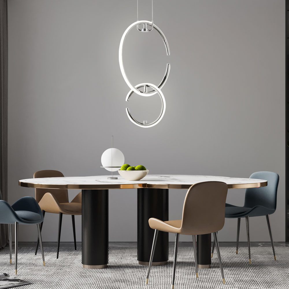 WOFI LED-Hängeleuchte, LED-Leuchtmittel fest verbaut, Runde LED Hängeleucht günstig online kaufen