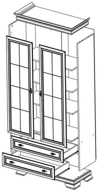 Feldmann-Wohnen Vitrine Kora (2-St) 88cm samoa King rustikal