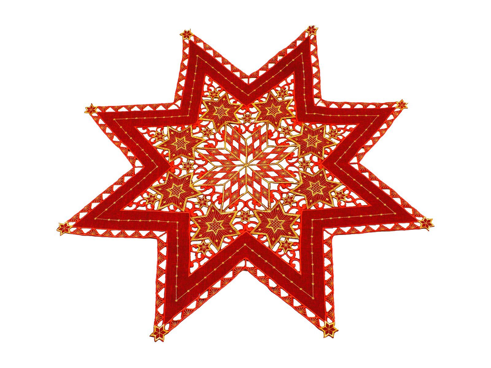 Haus und Deko Tischdecke Sterne Weihnachten Deckchen Advent bestickt Unters günstig online kaufen