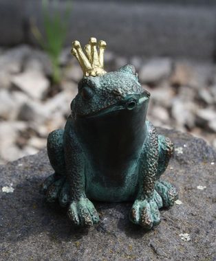 Bronzeskulpturen Skulptur Bronzefigur kleiner Froschkönig