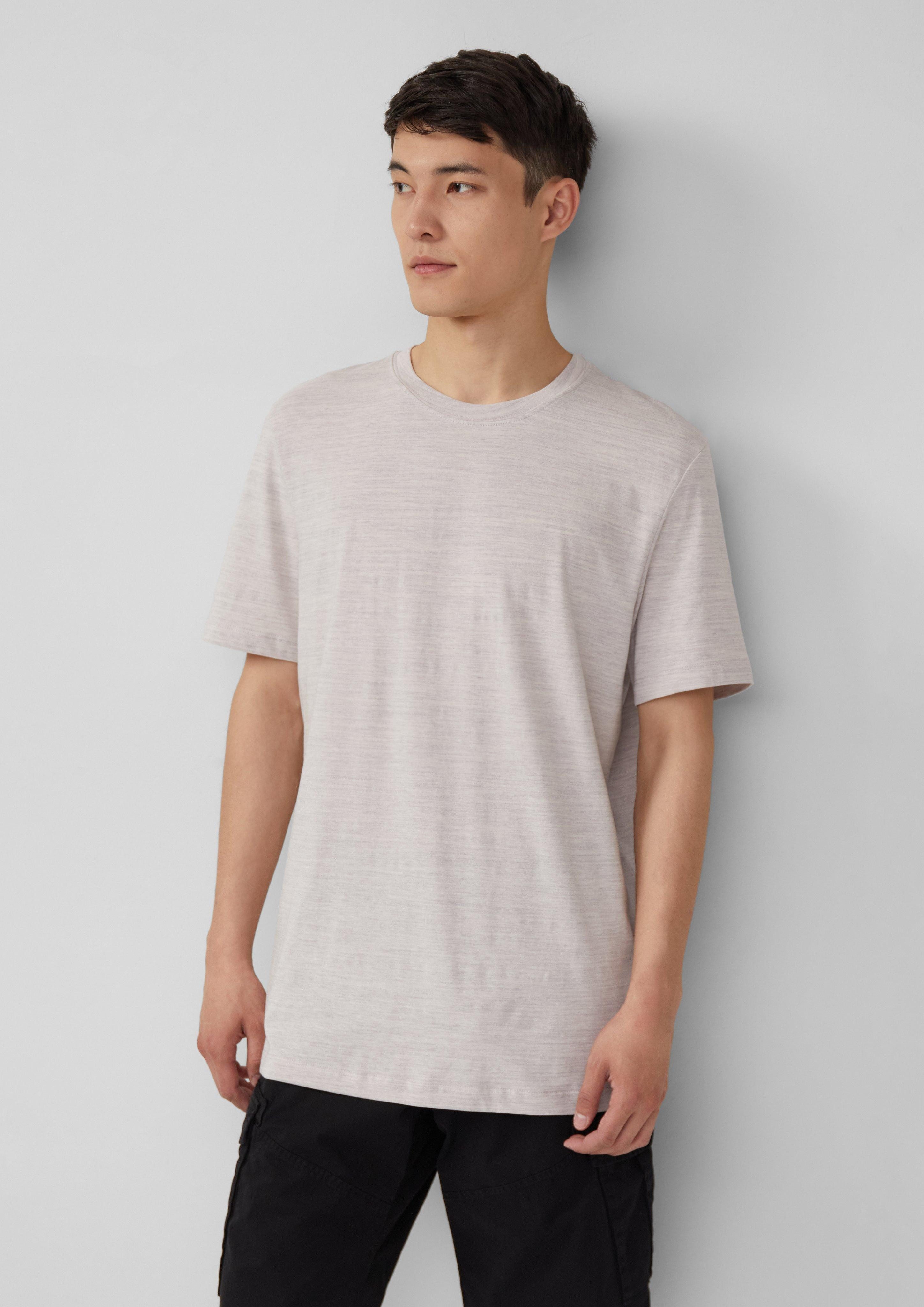 s.Oliver Kurzarmshirt Meliertes T-Shirt aus Baumwollmix günstig online kaufen