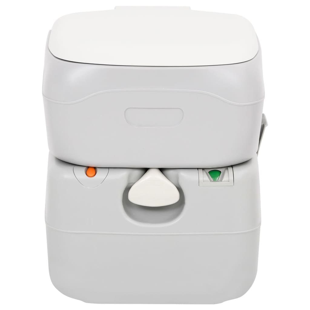 vidaXL Campingtoilette Camping Toilette Tragbar Grau Weiß 2212L HDPE Chemietoilette