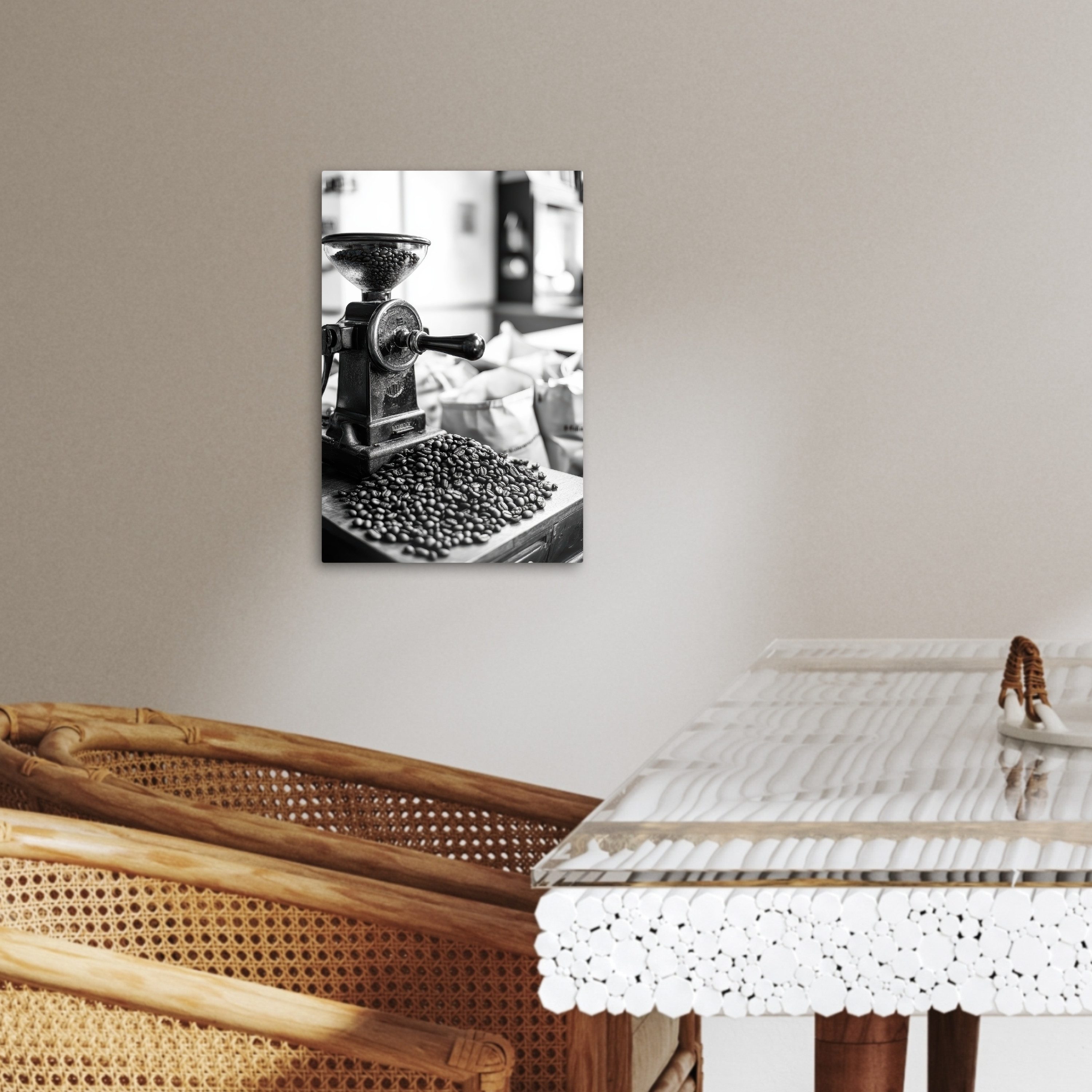 OneMillionCanvasses® Leinwandbild Kaffeemühle - Gemahlen - Vintage - Küche, Fotodruck (1 St), Wandbilder für Esszimmer, Wanddeko Bilder Küche 20x30 cm – Bild 3 von 3