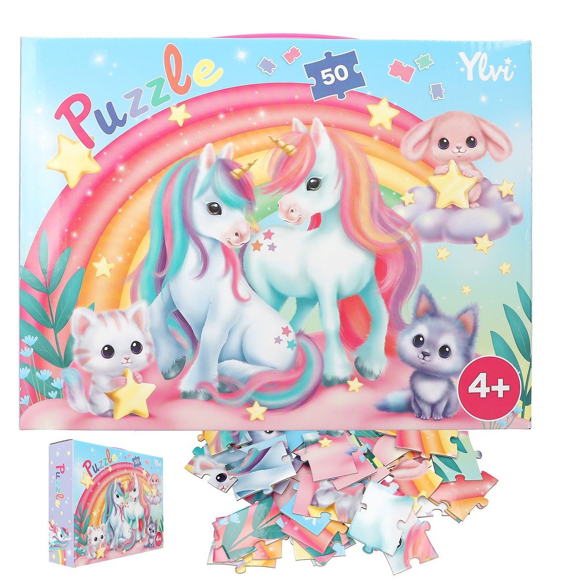 Depesche Bankordner DEPESCHE Ylvi Puzzle Einhorn 58x40cm 50 Teile Box mit Tragegriff