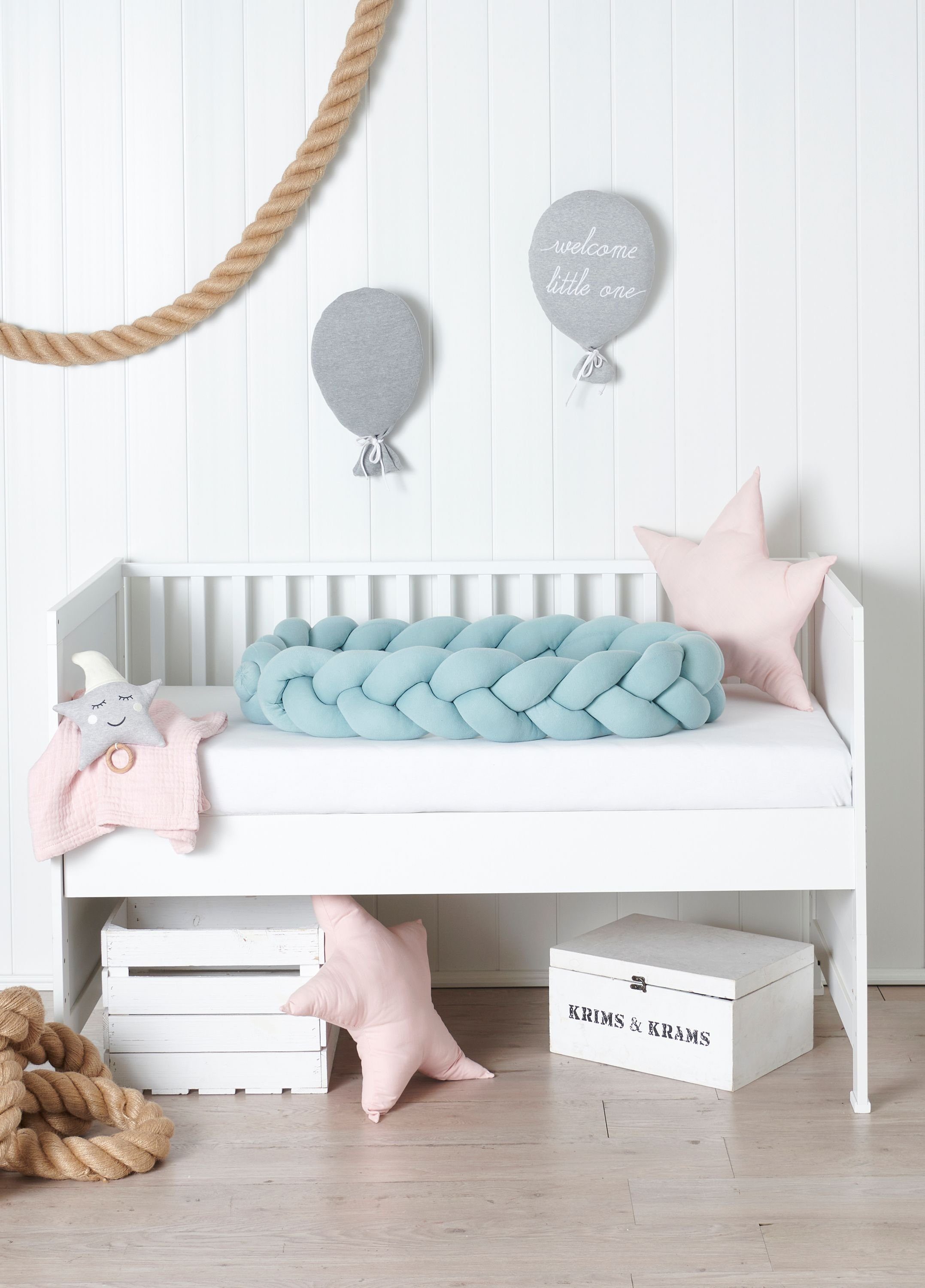 Baumwolle Company Babykissen Dekokissen als Mädchen Wanddekoobjekt, 100% ideal zertifizierte Grau abnehmbar Junge Wanddekoration aus Coast Bezug Nordic Geschenk Ballon
