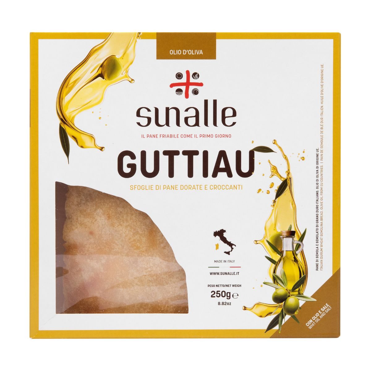 Sunalle Brot Sunalle Pane Guttiau Classico – sardisches Brot mit Olivenöl 250g, 250 g