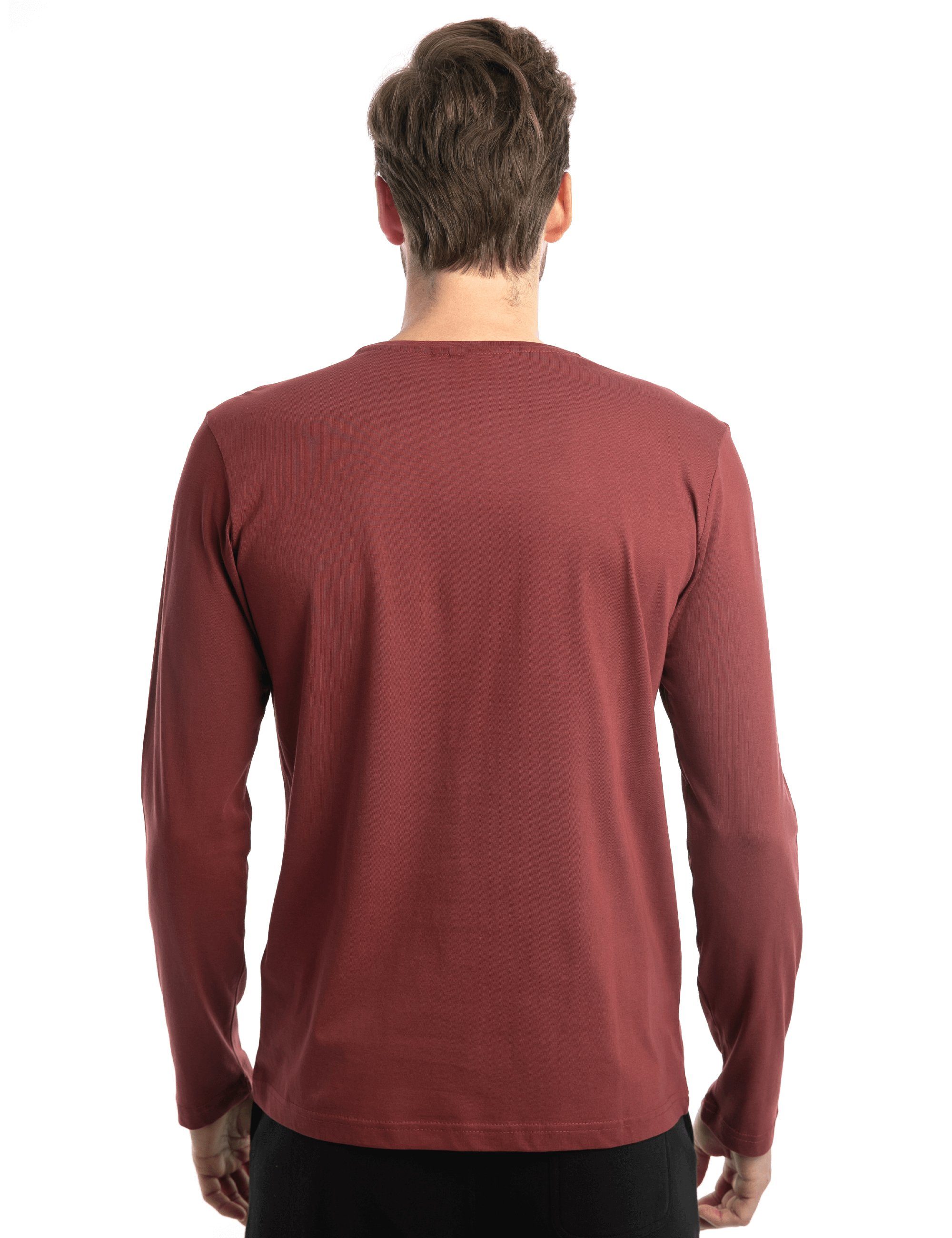 ROADSIGN australia Langarmshirt Tennet Tennet", "Mount Aufdruck 100% mit 1-tlg) Rundhalsausschnitt, (1, Baumwolle Rot