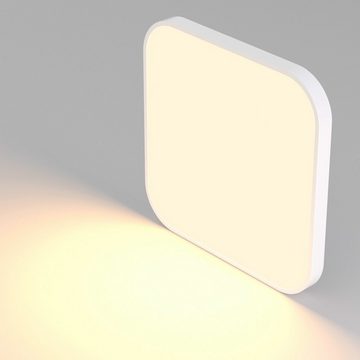 Nettlife LED Deckenleuchte Panel Decklampe Weiß Flach 19W Quadrat 27cm IP44, wasserdicht, LED fest integriert, Warmweiß, für Schlafzimmer Wohnzimmer Küche