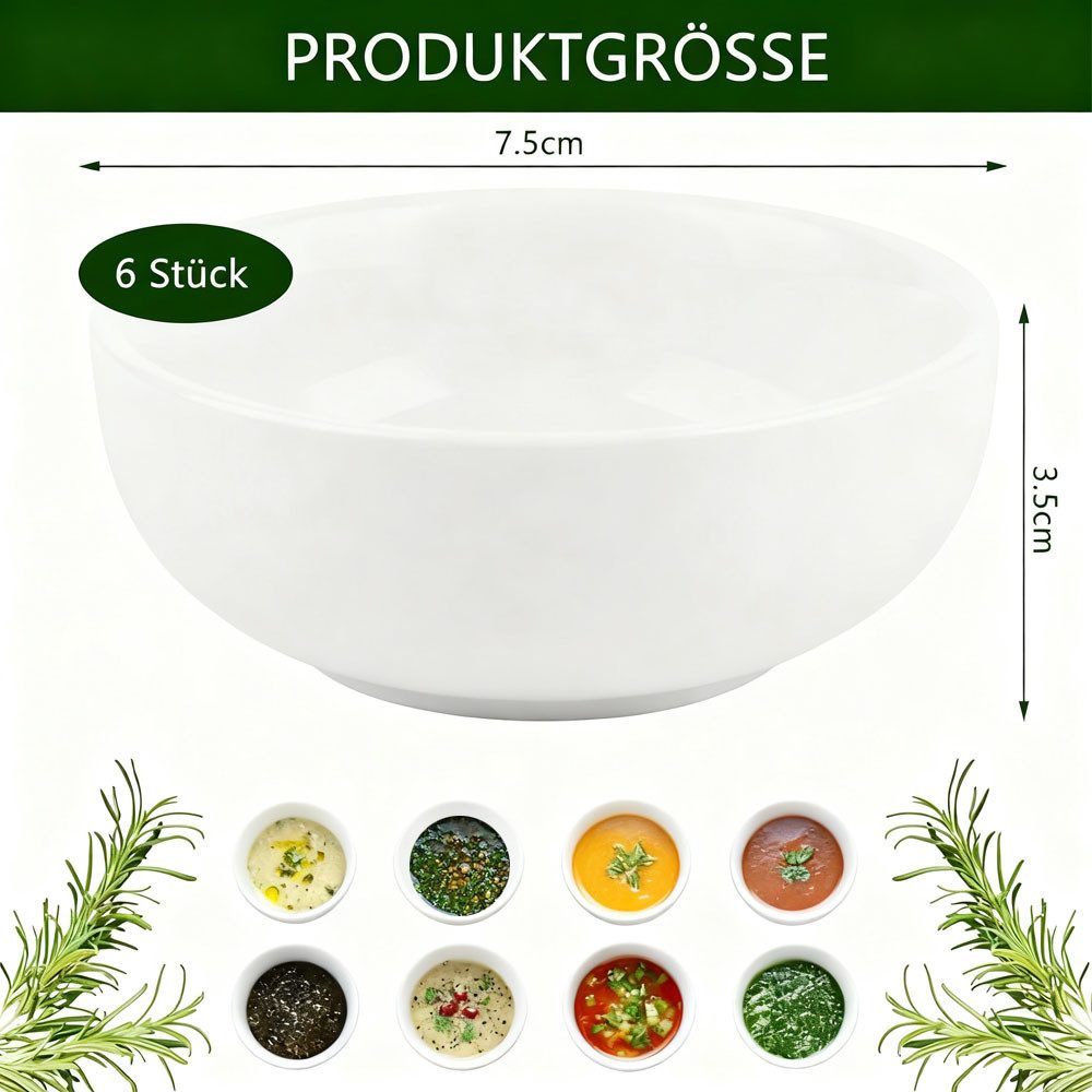 TUWENA Dipschale 6 Stück Kleine Dip Schälchen, Sushi Sojasauce Schälchen, Snackschalen