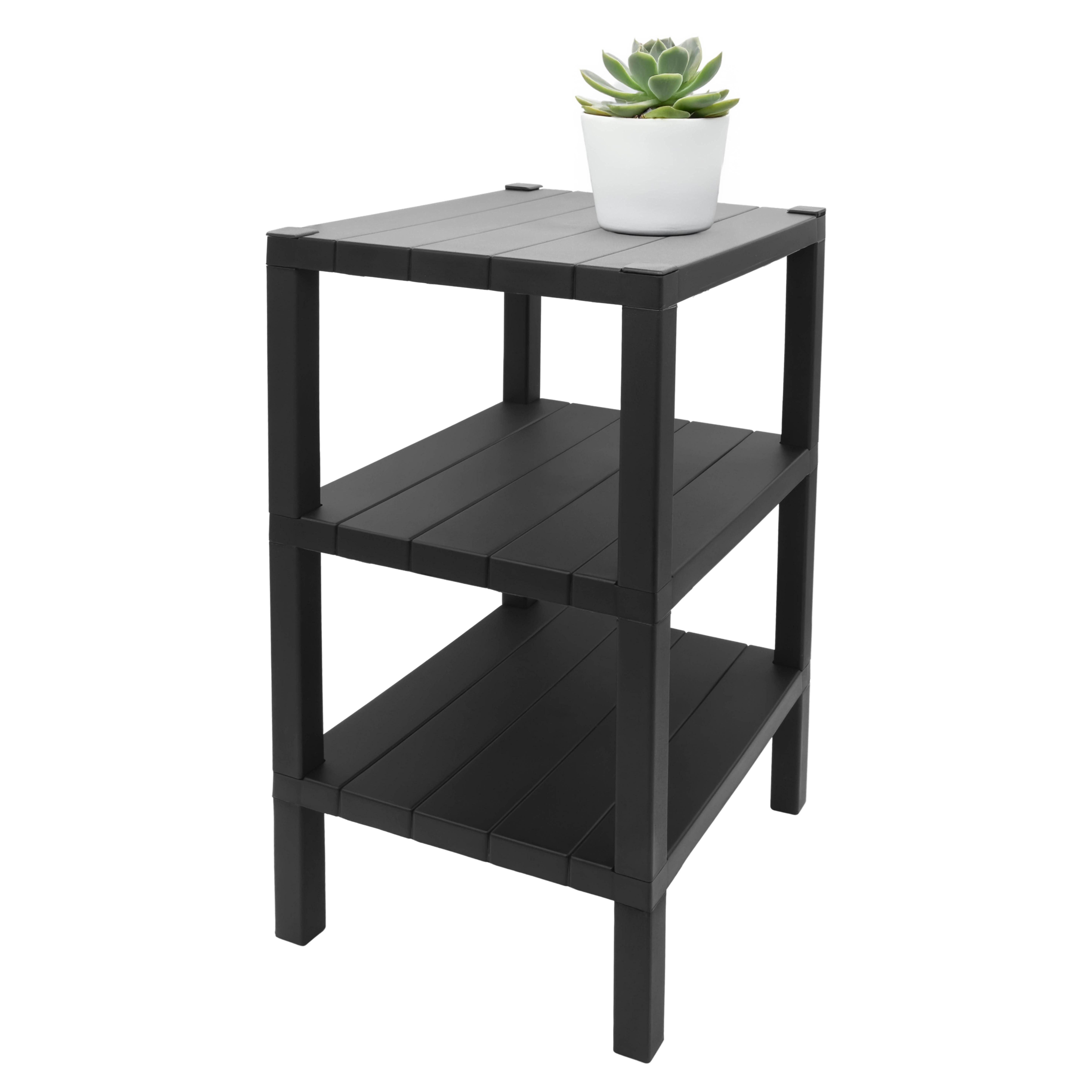 Spetebo Beistelltisch Kunststoff Beistelltisch in Anthrazit (Anzahl, 1-St., Stück), Einfache Montage