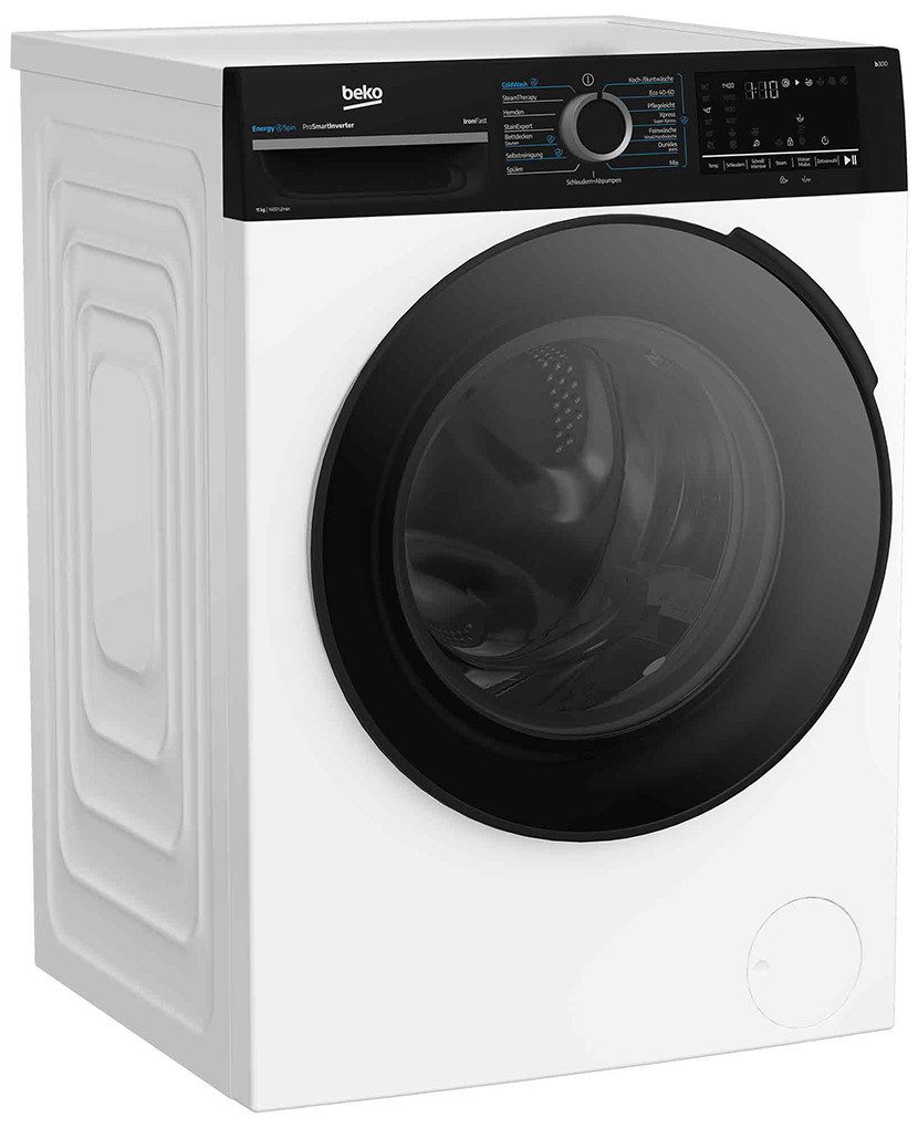 BEKO Waschmaschine BM3WFU31141R, 11 kg, 1400 U/min, Kindersicherung, Wasserschutzsystem, Warnanzeige für Türverriegelung