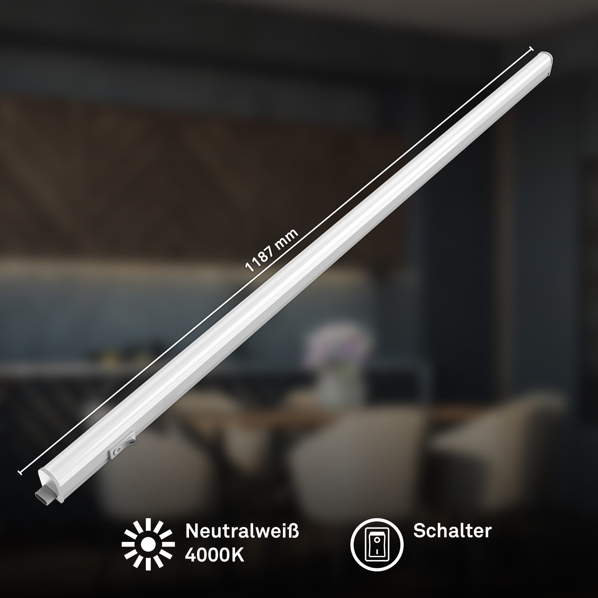 Briloner Leuchten LED Unterbauleuchte Küchenlicht Schrankleuchte Arbeitslicht Werkstatt Weiß, Einzelpack, LED fest integriert
