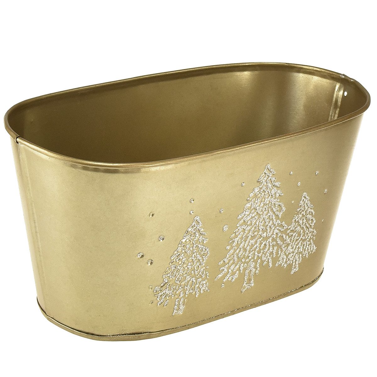 Viana Übertopf Deko Schale Gold Tannenbaum Pflanzkübel Weihnachten 24cm