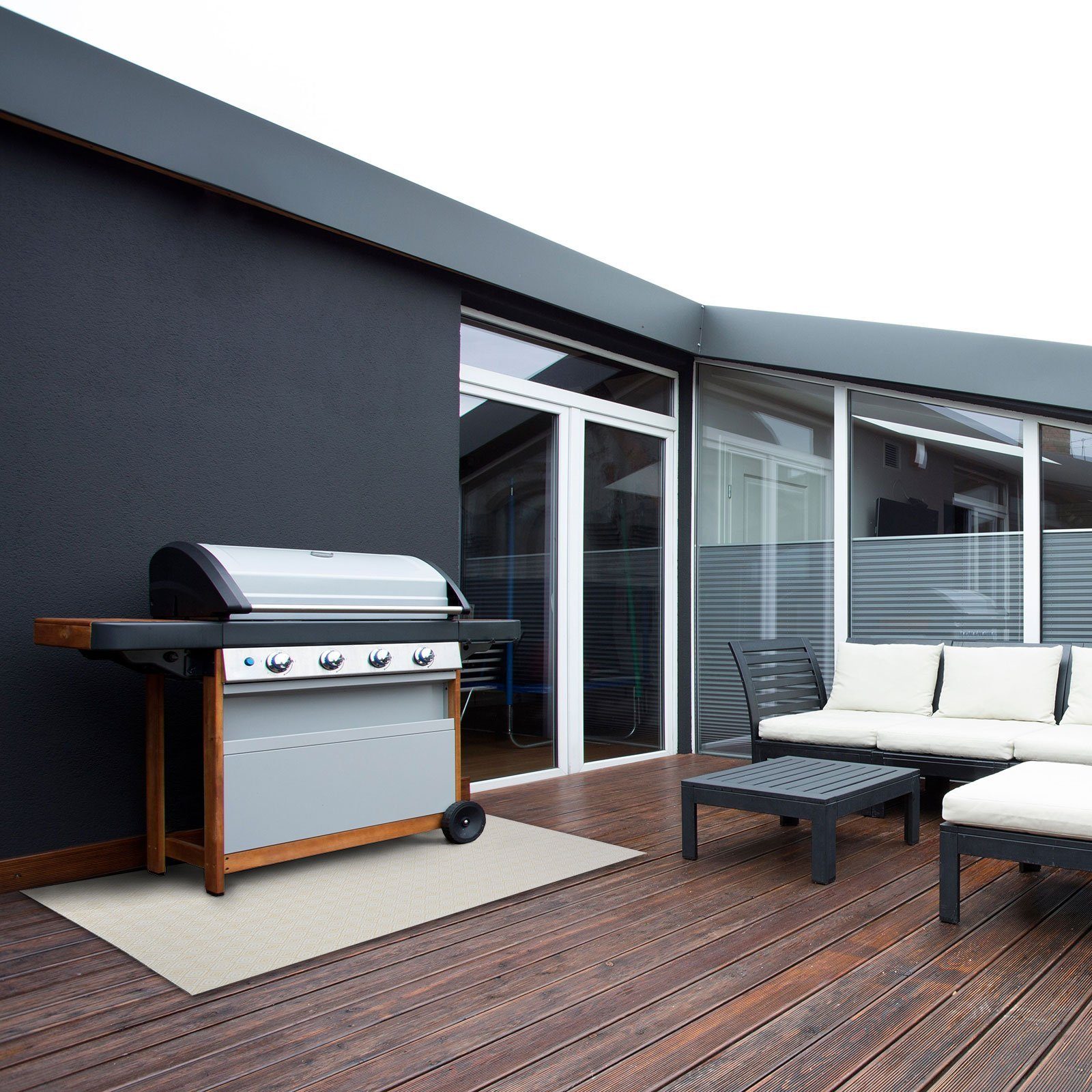 casa pura Outdoorteppich Design Savona, Erhältlich in vielen Größen, Outdoorläufer, rechteckig, für Innen- & Außenbereiche geeignet