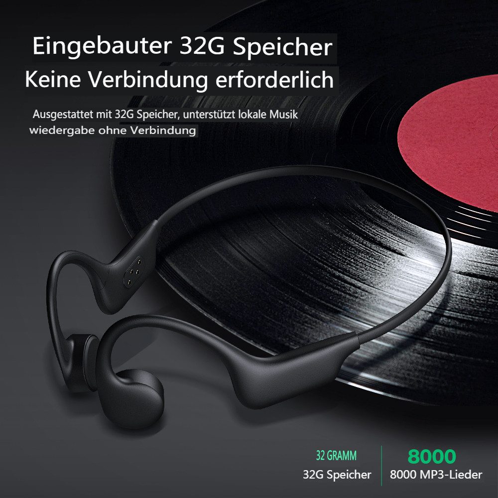 BLiTZWOLF BW-BTS8 Open-Ear-Kopfhörer (Kabellose Bone Conduction Kopfhörer, 32GB und IPX8 Schutz)