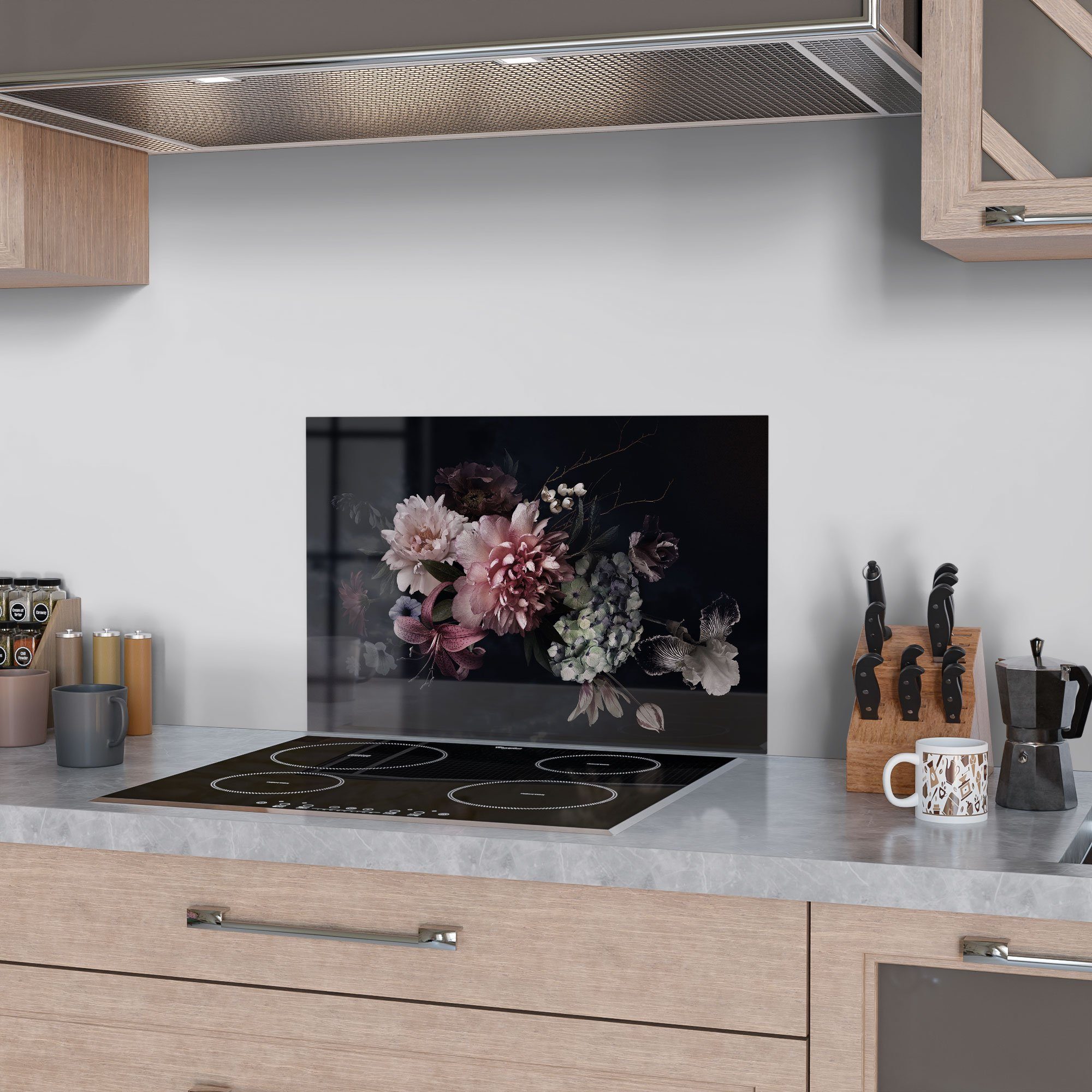 DEQORI Küchenrückwand 'Blühende Pracht', Glas Spritzschutz Badrückwand Herd günstig online kaufen