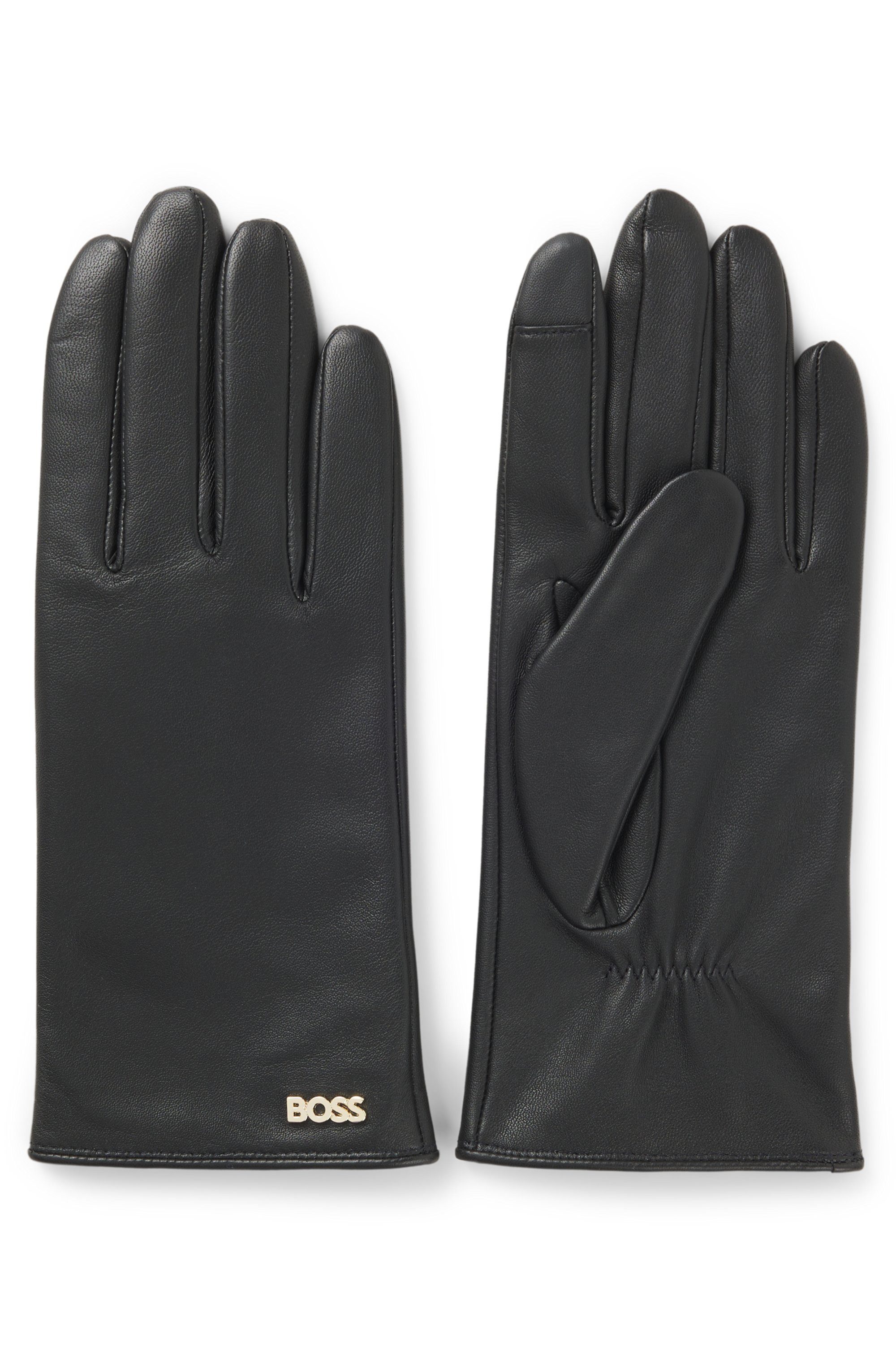 BOSS Lederhandschuhe Gueen ME mit Touch Tech Fingertips