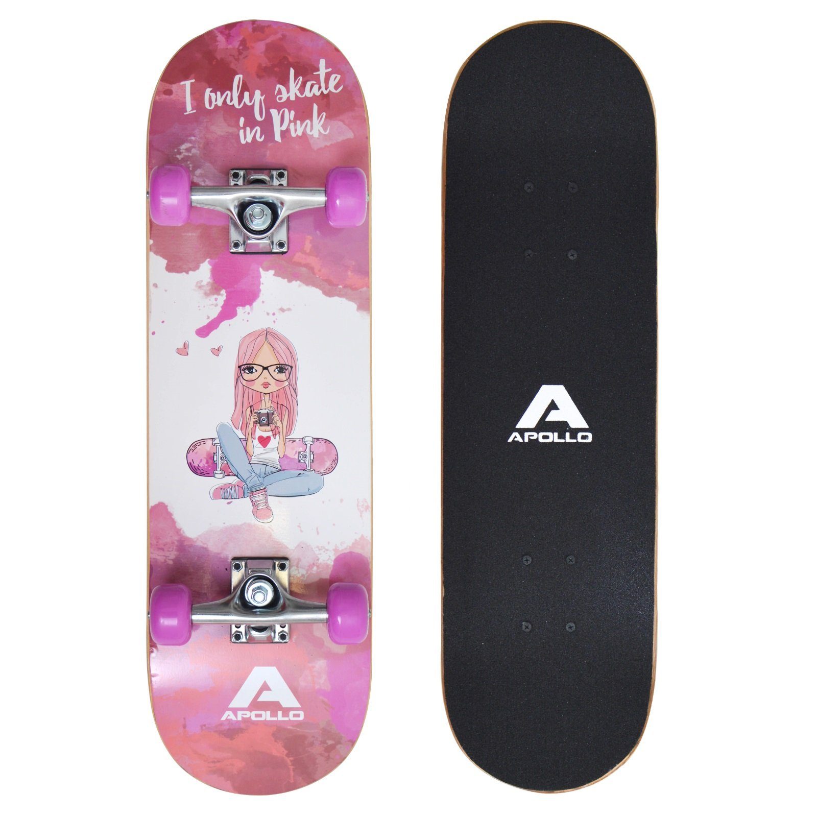 Apollo Skateboard Kinderskateboard 28" Kinder, Kinderskateboard, für Kids und Teens Skaterprincess