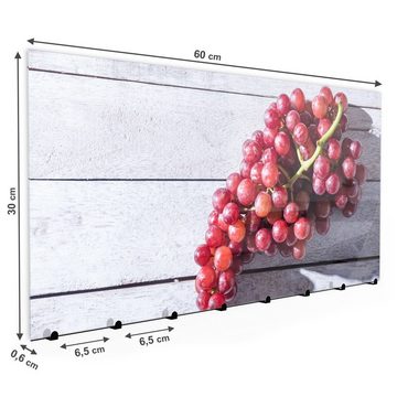 Primedeco Garderobenpaneel Magnetwand und Memoboard aus Glas Trauben rot