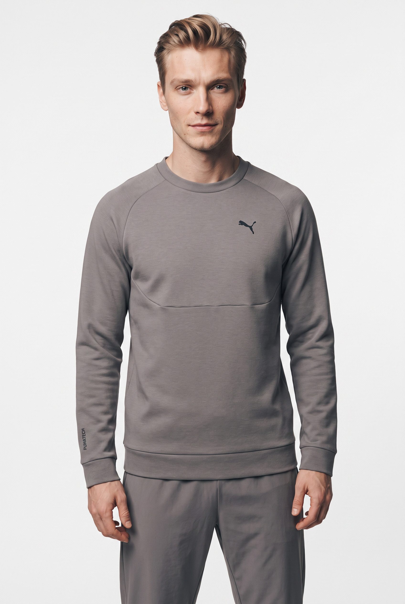 PUMA Langarmshirt TECH CREW DK Regular Fit, Rundhalsausschnitt, sportlicher Stil