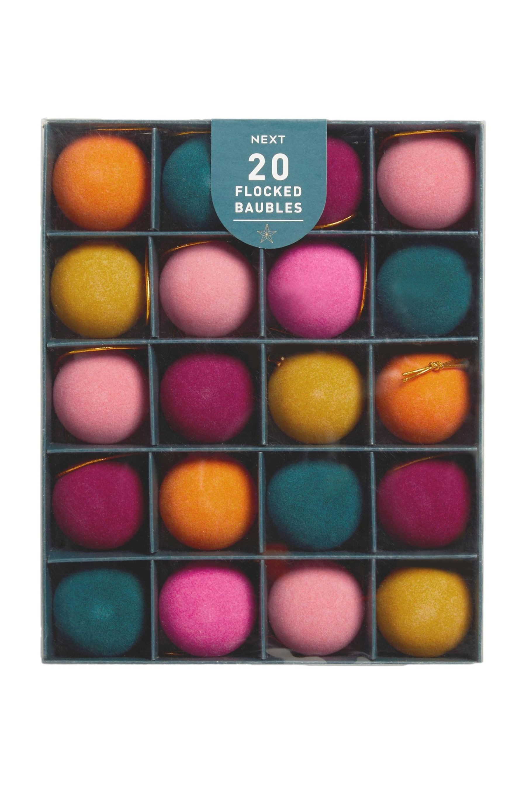 Next Dekokugel Beflockte Christbaumkugeln im 20er-Set günstig online kaufen