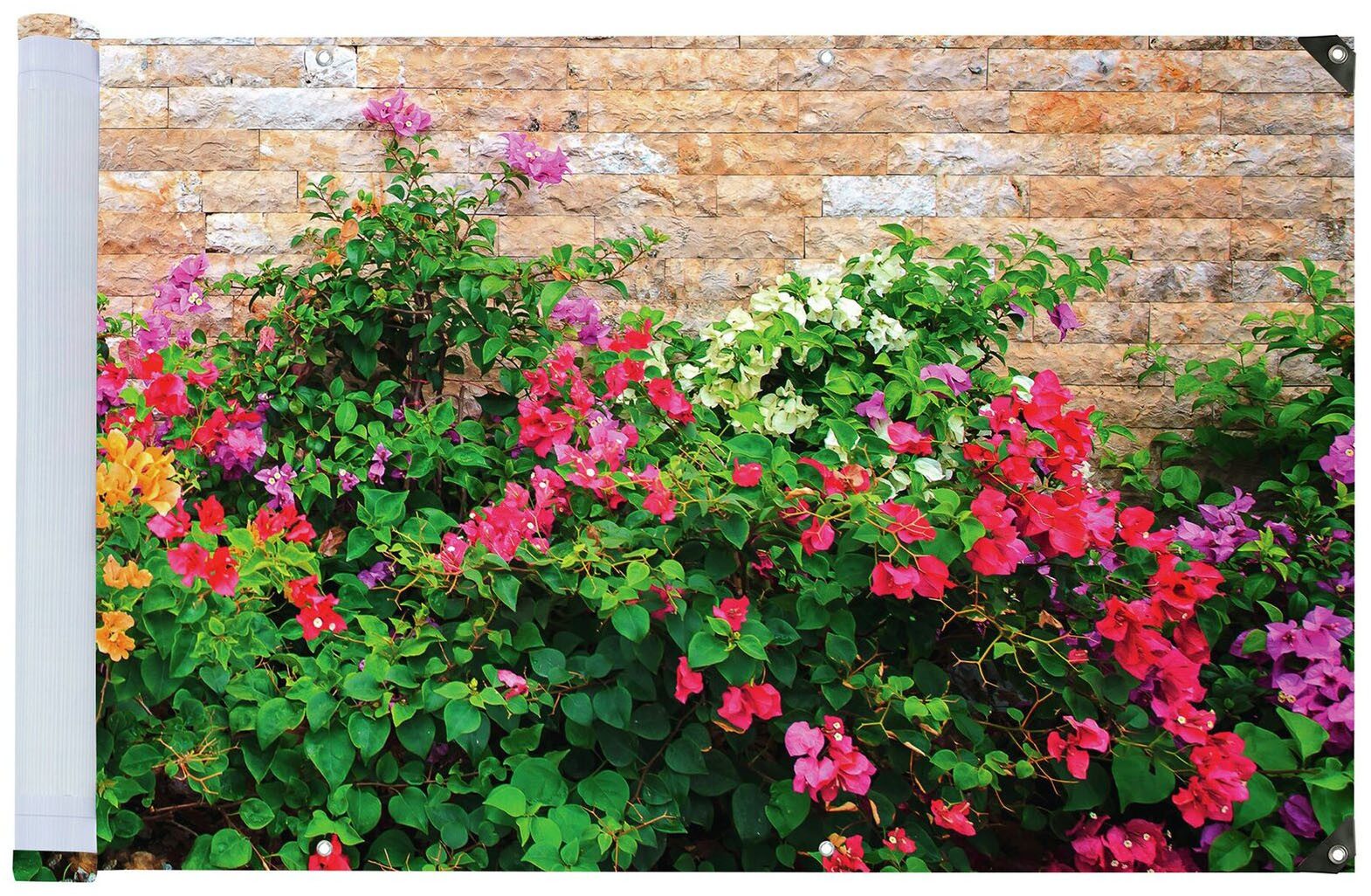Maximex Balkonsichtschutz Mauer-Blumen 5 m, UV- und witterungsbeständig