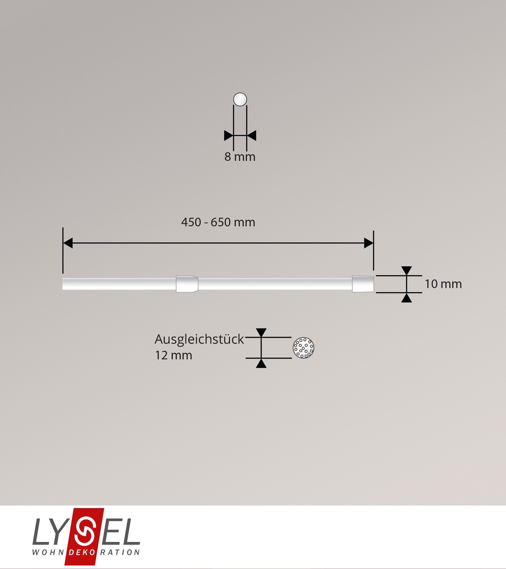 LYSEL® Gardinenstange Klemmstange Smart, L 45-65 günstig online kaufen