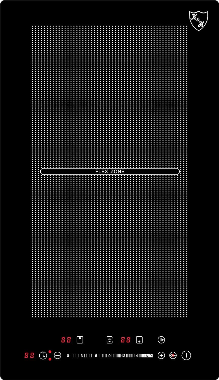 K&H Induktions-Kochfeld K&H Domino 2 Zonen FLEX SLIDER Control Induktionskochfeld Autark Eingebaut 30-IN-3600FLX