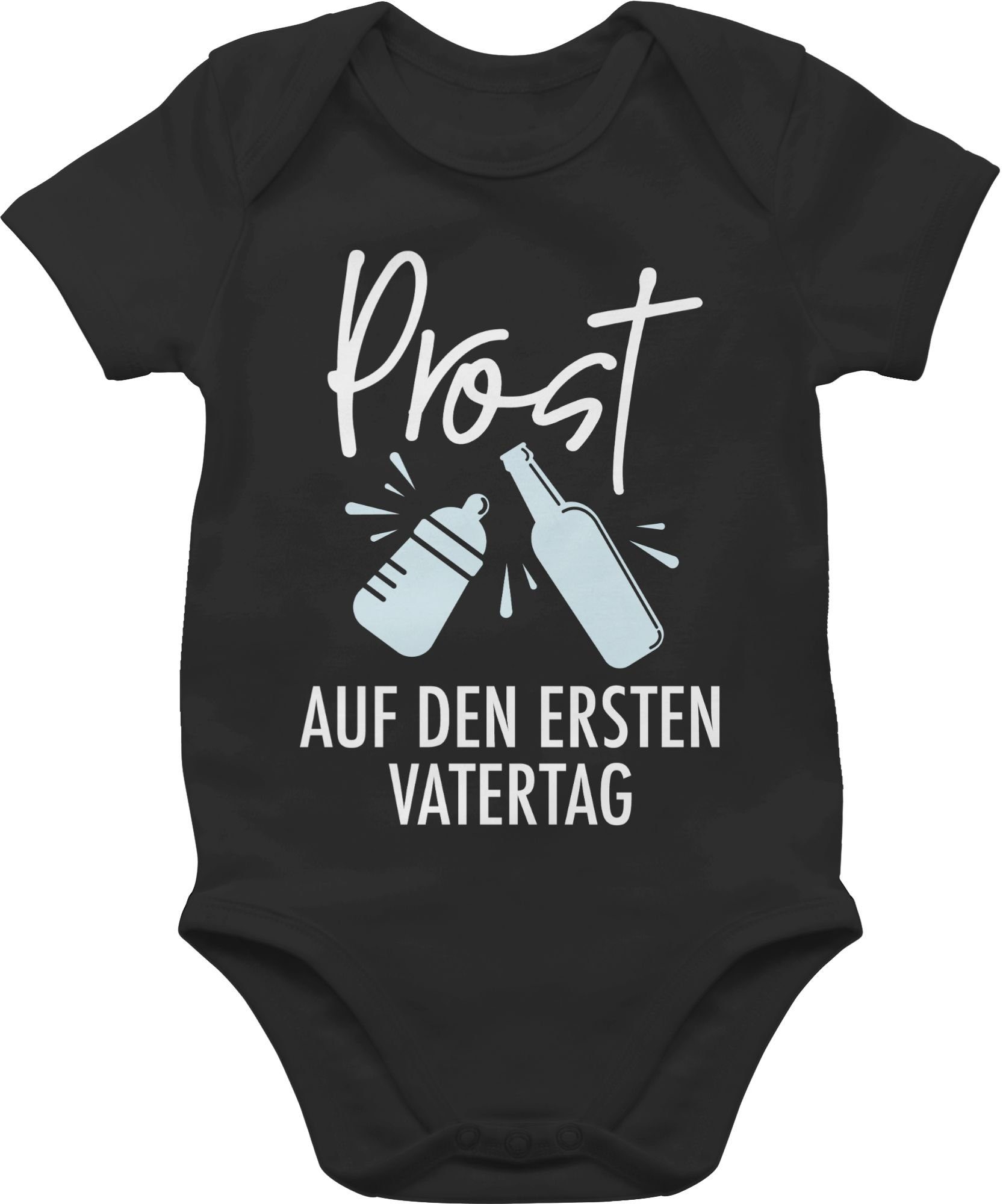 Shirtracer Vatertag Prost Schwarz den Geschenk Baby auf Shirtbody ersten Vatertag 1