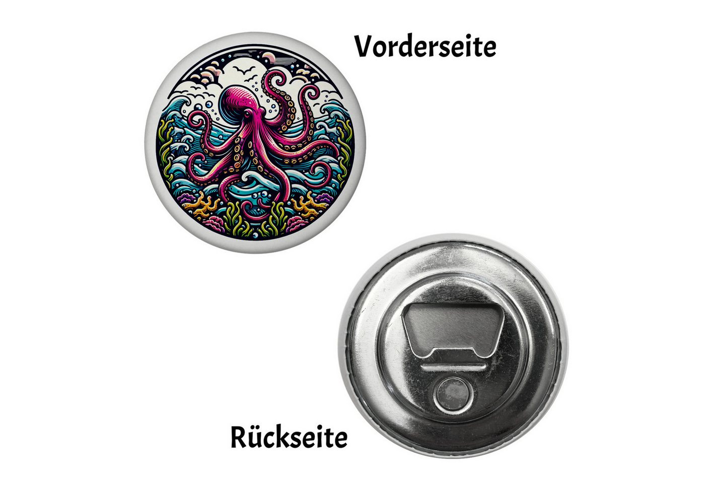 Thumbnail - speecheese Magnet Oktopus Magnet mit Flaschenöffner rund
