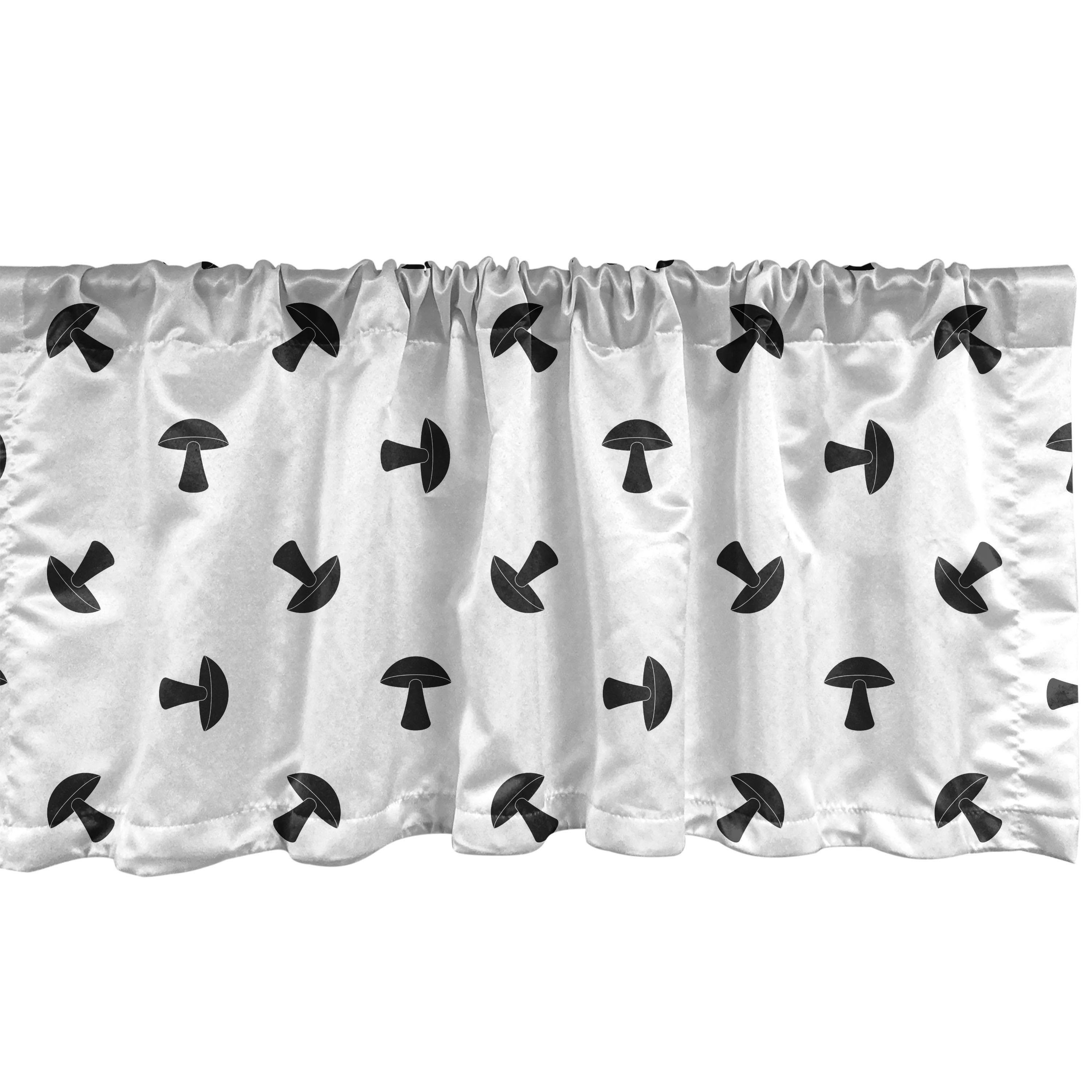 Scheibengardine Vorhang Volant für Küche Schlafzimmer Dekor mit Stangentasche, Abakuhaus, Microfaser, Pilz Black Fungus