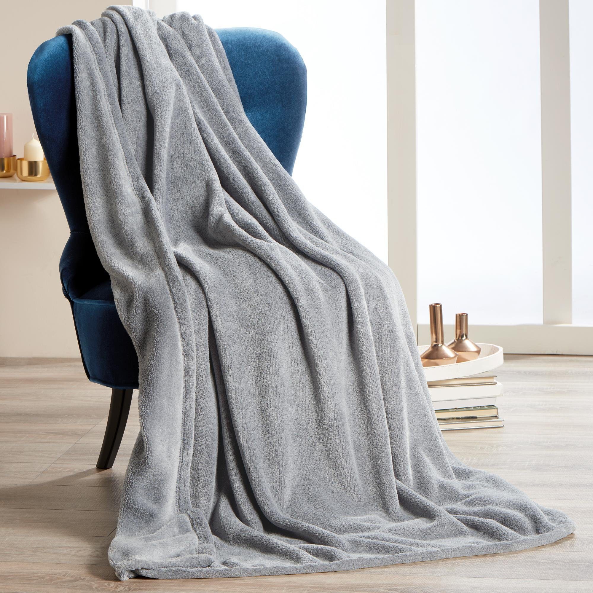 Wohndecke Quebec Kuscheldecke Tagesdecke Fleece weich günstig online kaufen