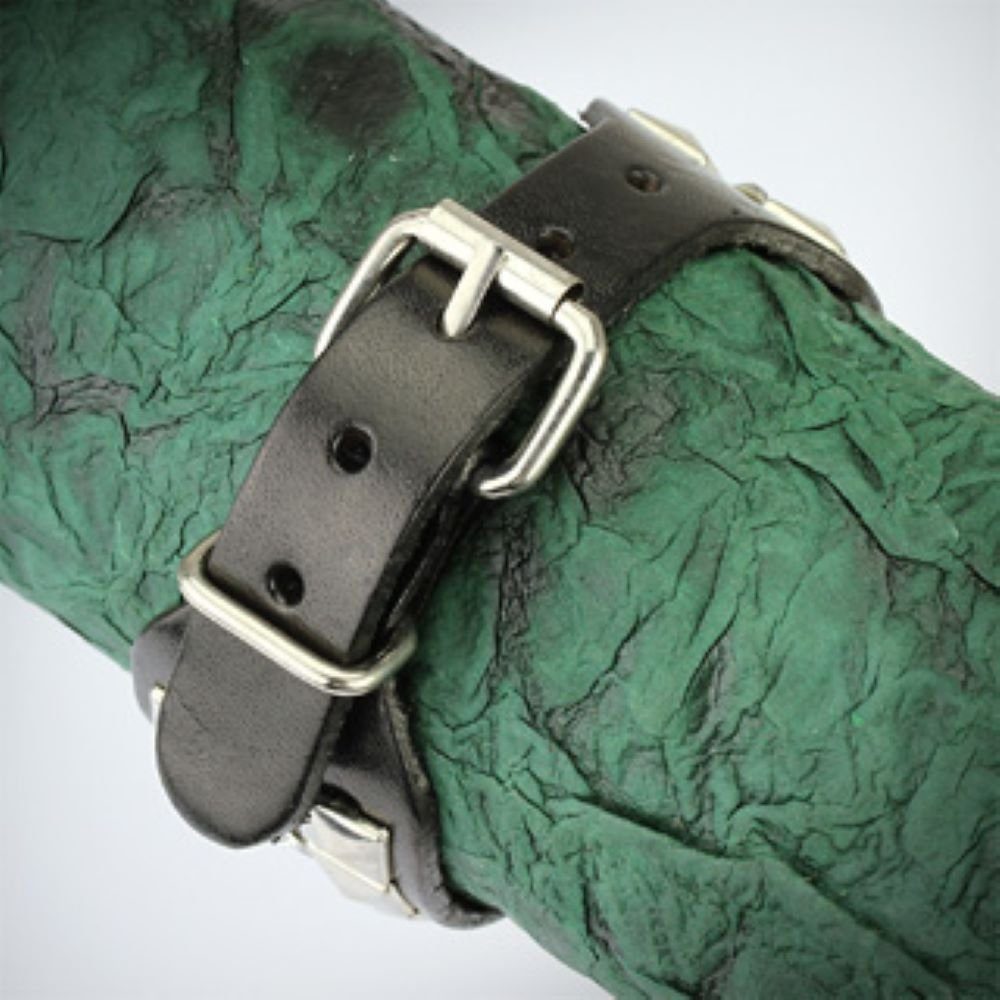 Armband Unisex Strass Nieten Armband Kunstleder Bauchketten Set schwarz und (1-tlg), Fußketten BUNGSA und Unisex aus