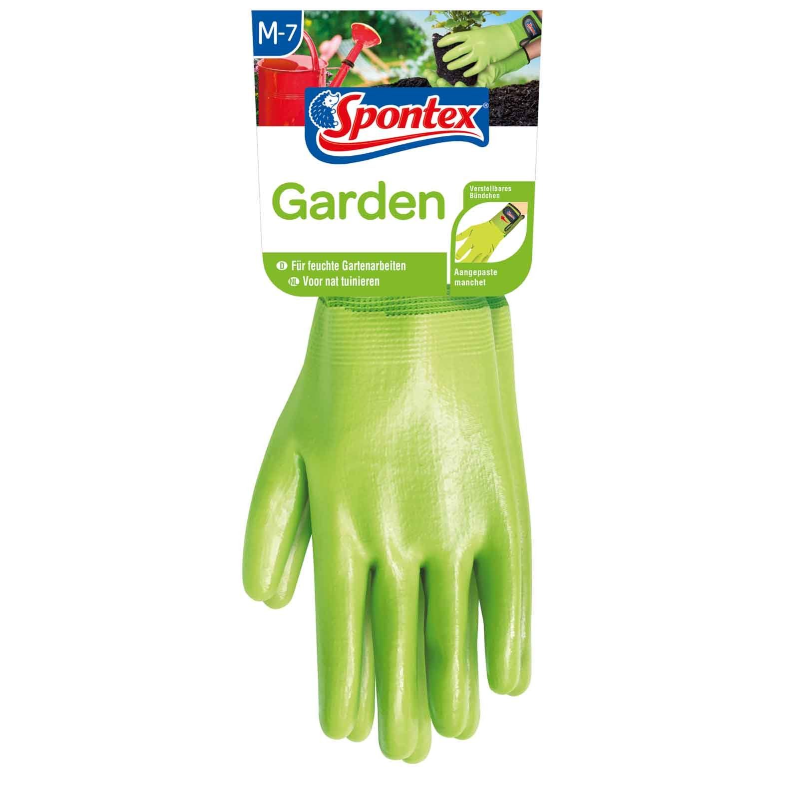 Klettverschluss Gartenhandschuhe SPONTEX Damenhandschuh, Nitril-Handschuhe (Spar-Set) Spontex Gartenarbeit,