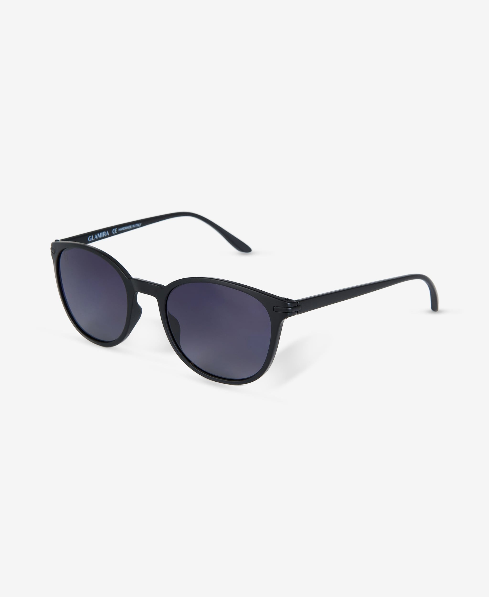 GLAMIRA Sonnenbrille Mattschwarze Runde Unisex-Sonnenbrille (1-St) mit polarisierten Linsen