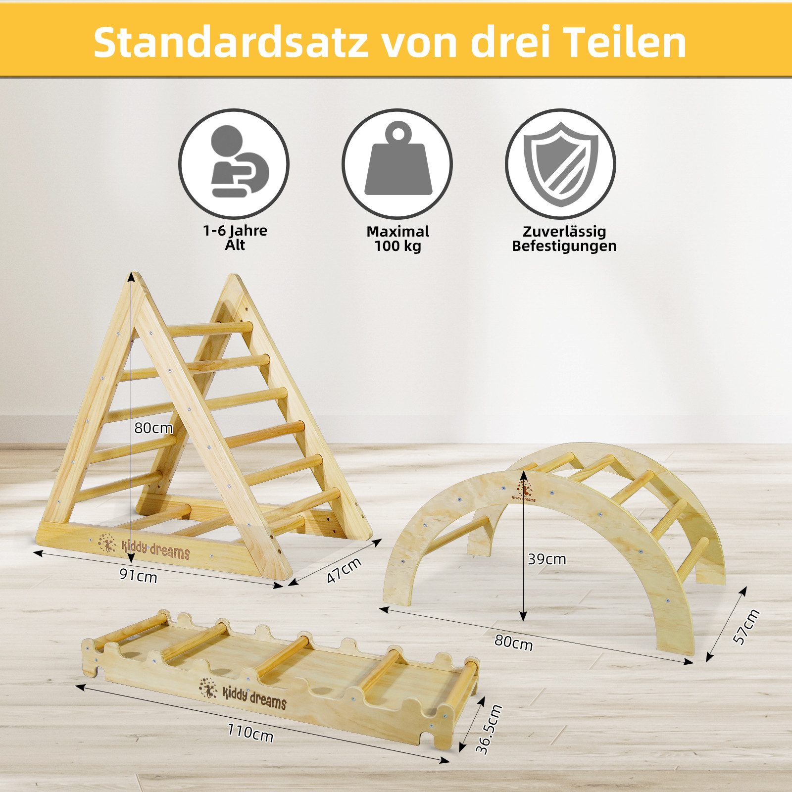 CCLIFE Klettergerüst Montessori Kletterdreieck mit Rutsche günstig online kaufen
